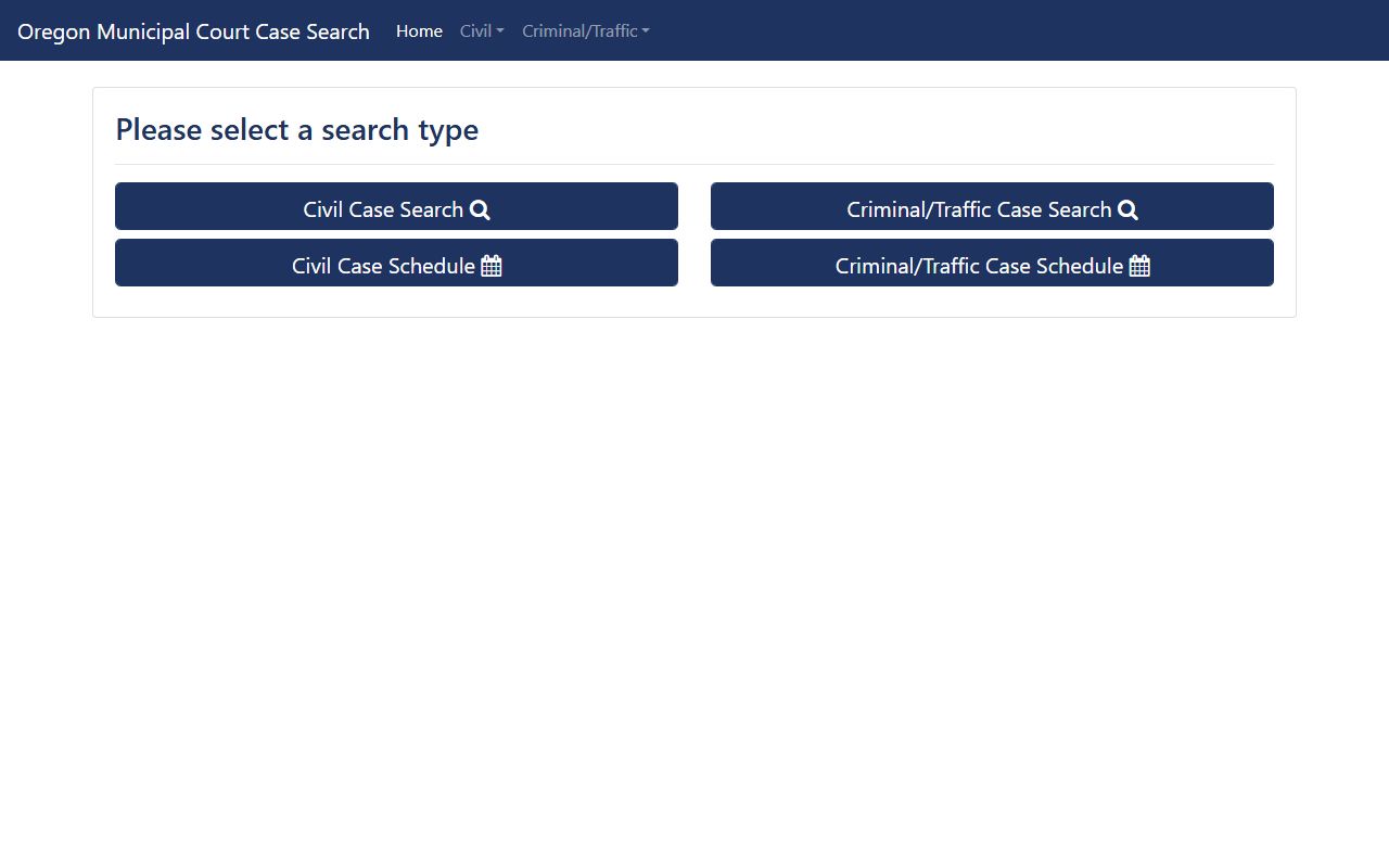 Columbia County court dockets Oregon Municipal Court case search portal