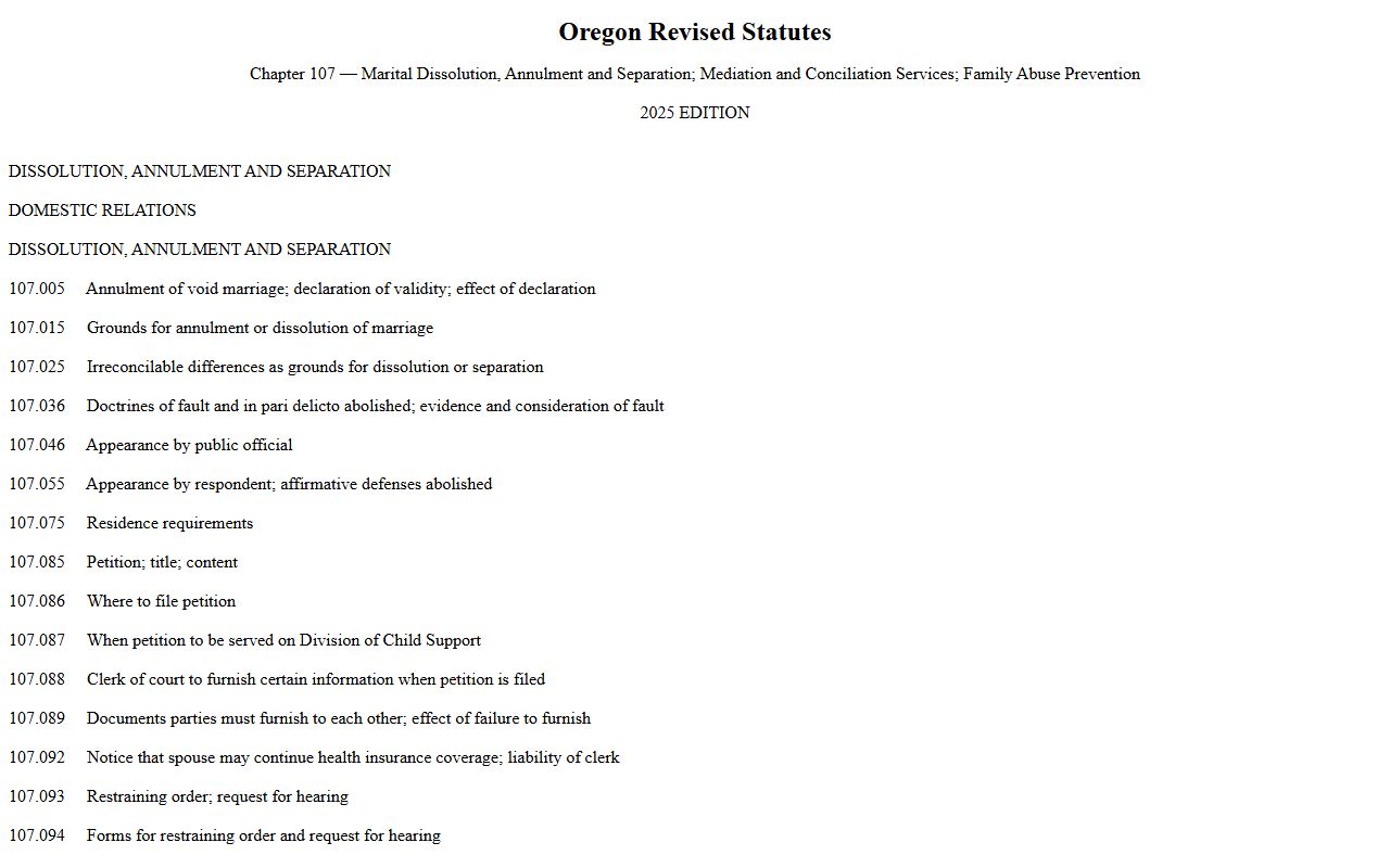 Columbia County divorce records Oregon family law source